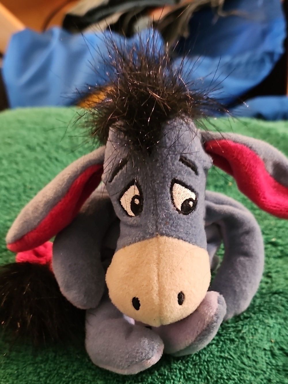 Disney Eeyore Plush Toy - Blue with Pink Ears and Cream Muzzle